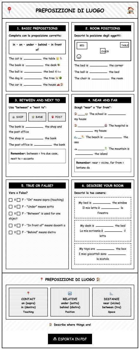 Scheda Preposizioni luogo