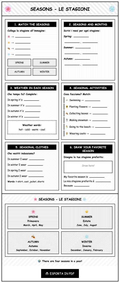 Scheda Stagioni