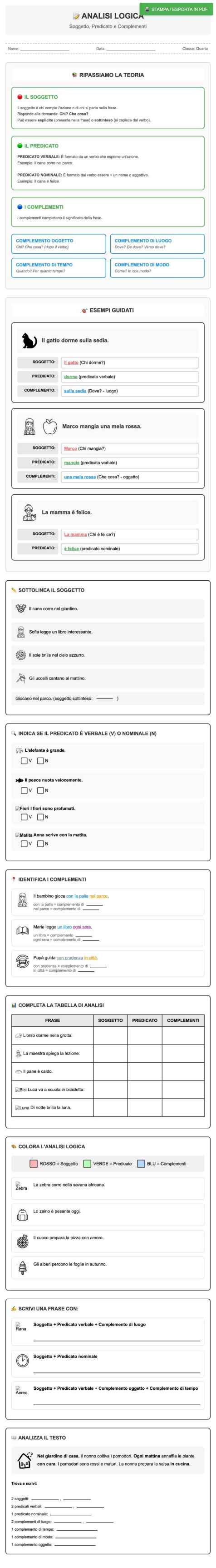 Scheda Analisi logica