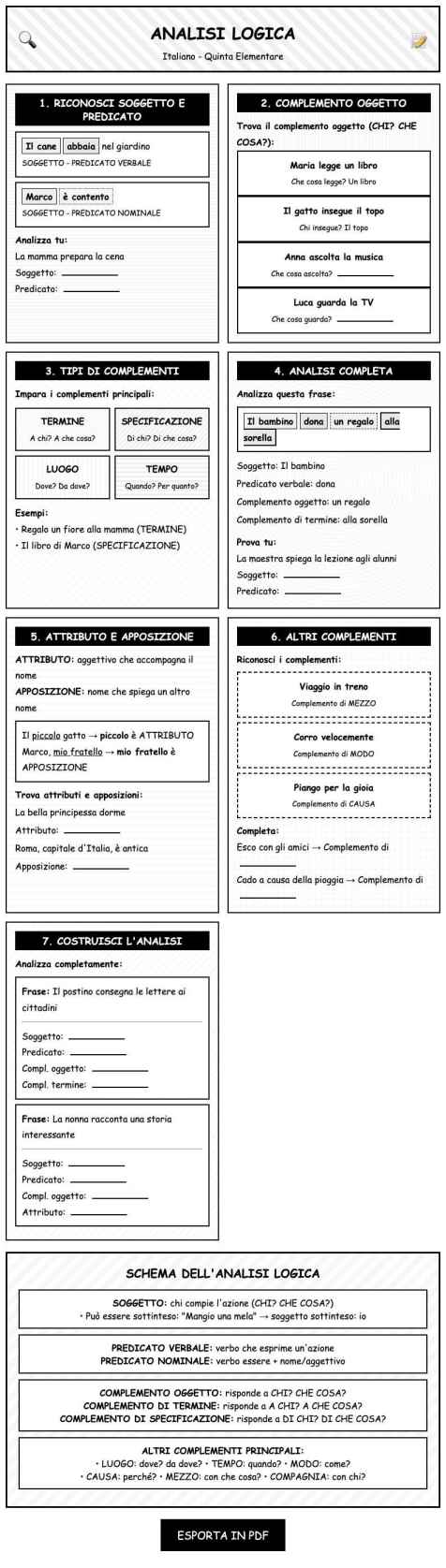 Scheda Analisi logica