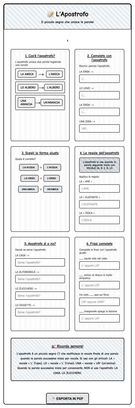 Scheda Apostrofo