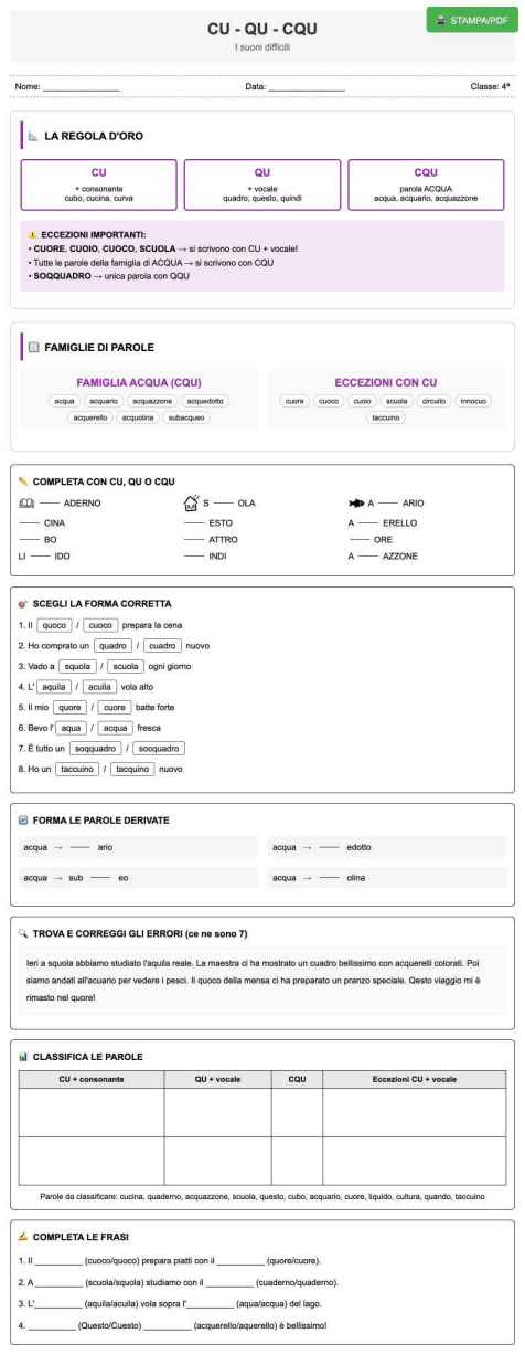 Scheda Ortografia cq