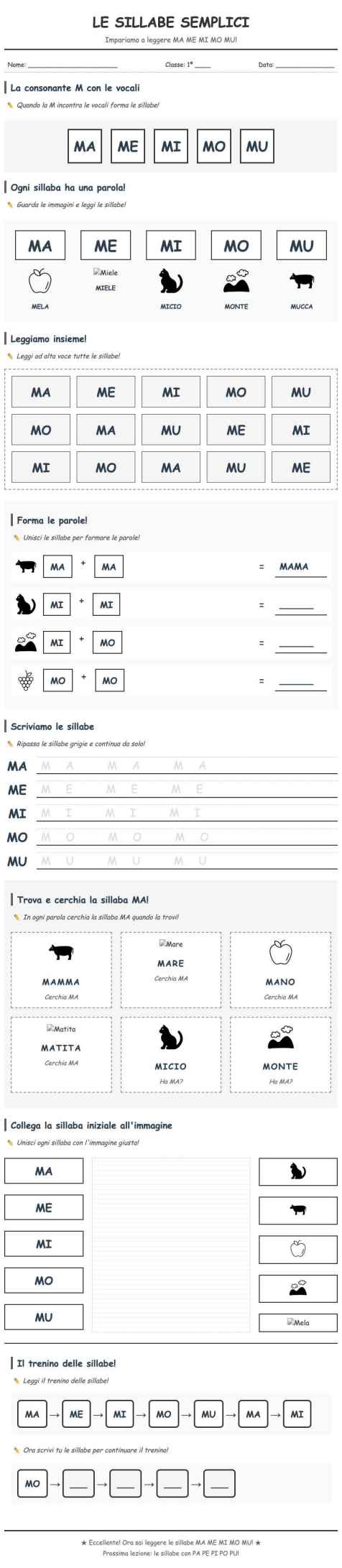 Scheda Sillabe semplici