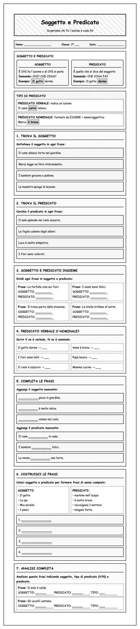 Scheda Soggetto predicato