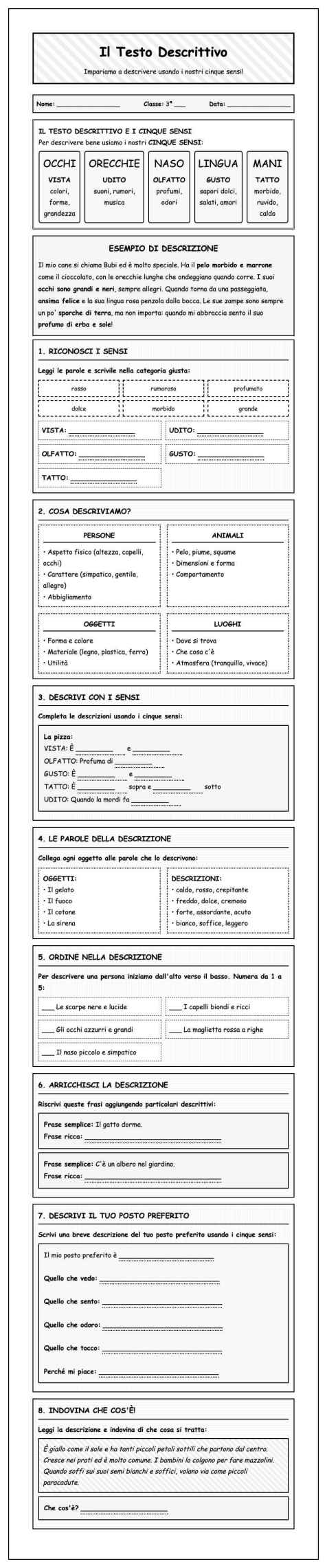 Scheda Testo descrittivo