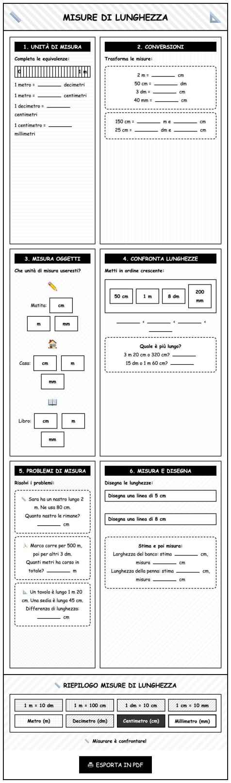 Scheda Misure lunghezza