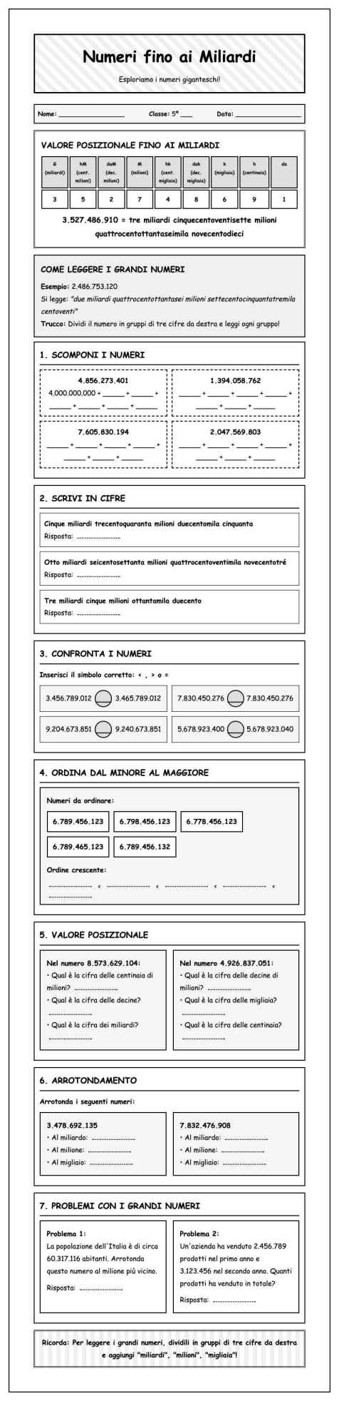 Scheda Numeri miliardi