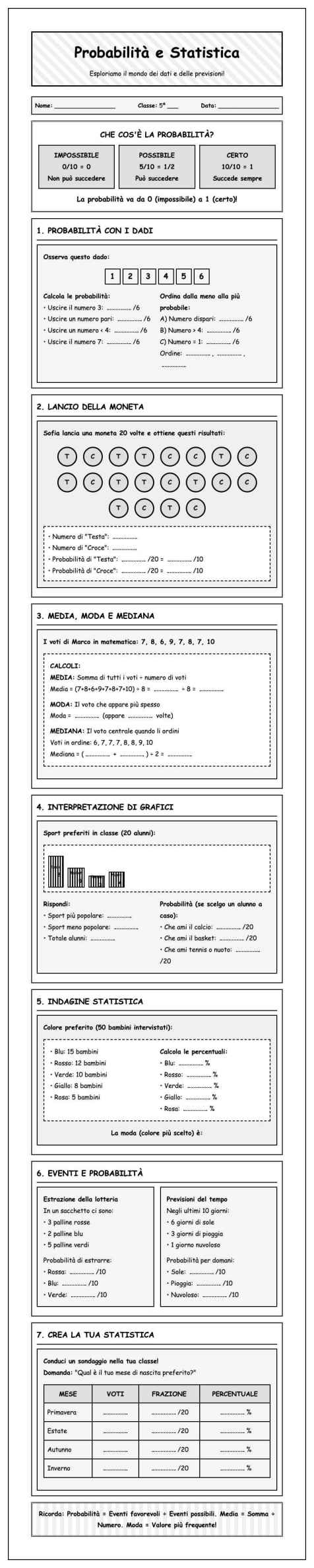 Scheda Probabilita statistica