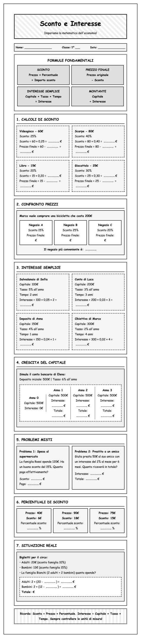 Scheda Sconto interesse