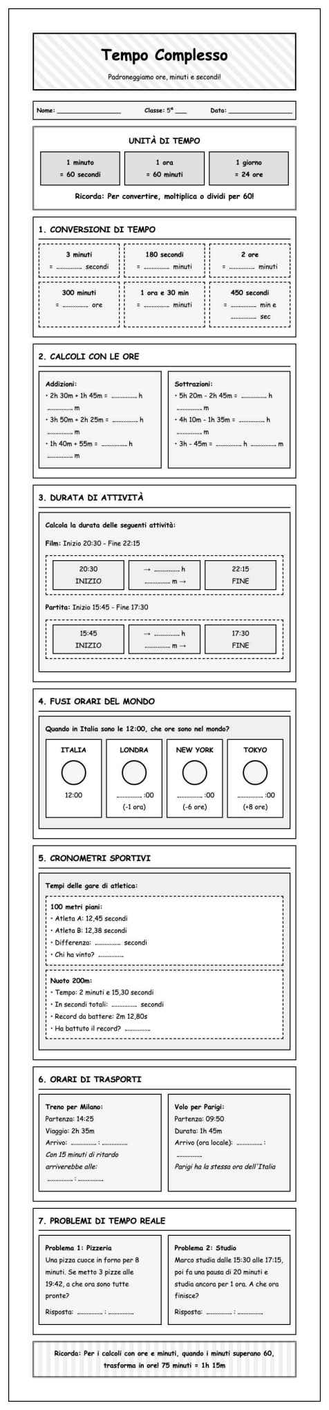 Scheda Tempo complesso