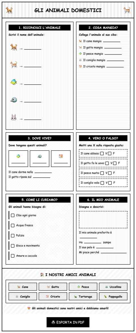 Scheda Animali domestici
