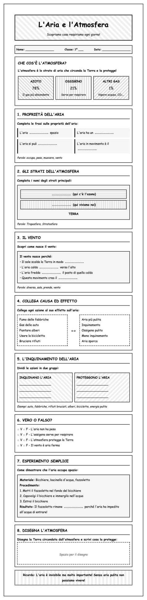 Scheda Aria atmosfera